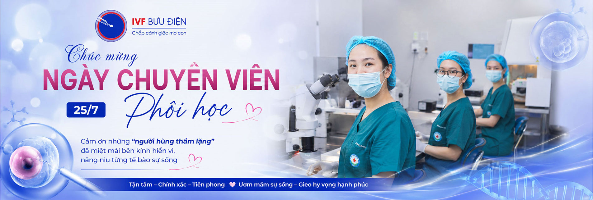 Chúc mừng ngày chuyên viên phôi học IVF Bưu điện